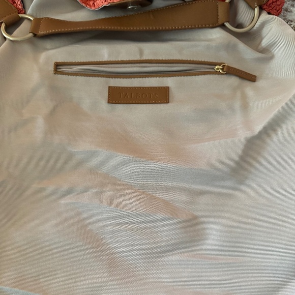 ****LOW PRICE****Talbots paper straw bag - orange and tan stripe! Super CUTE! - Picture 5 of 16